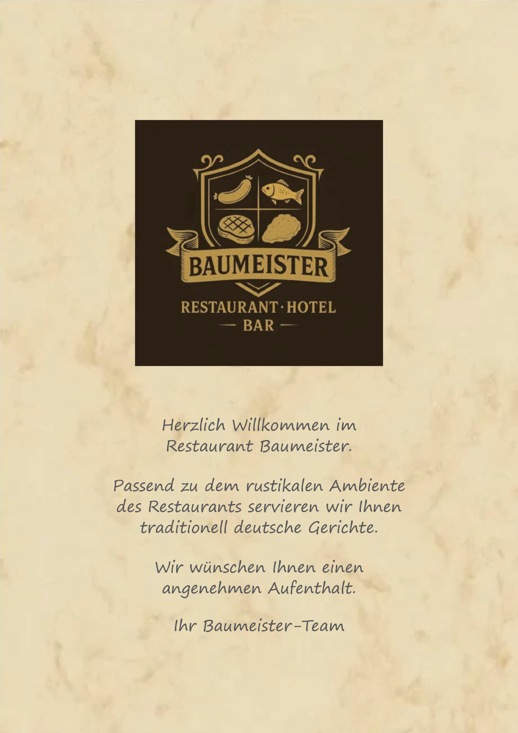 Speisekarte Restaurant