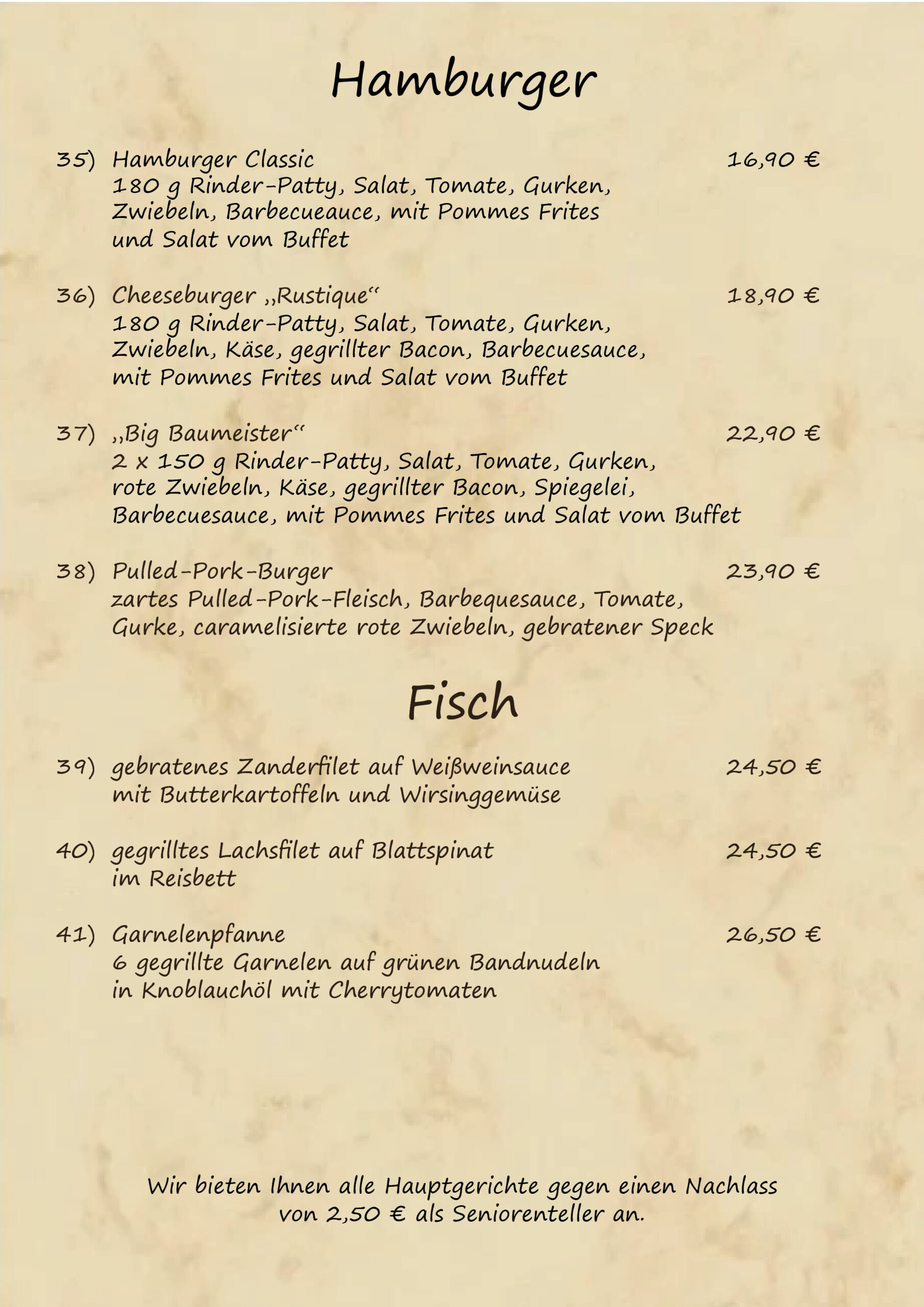 Speisekarte Restaurant6