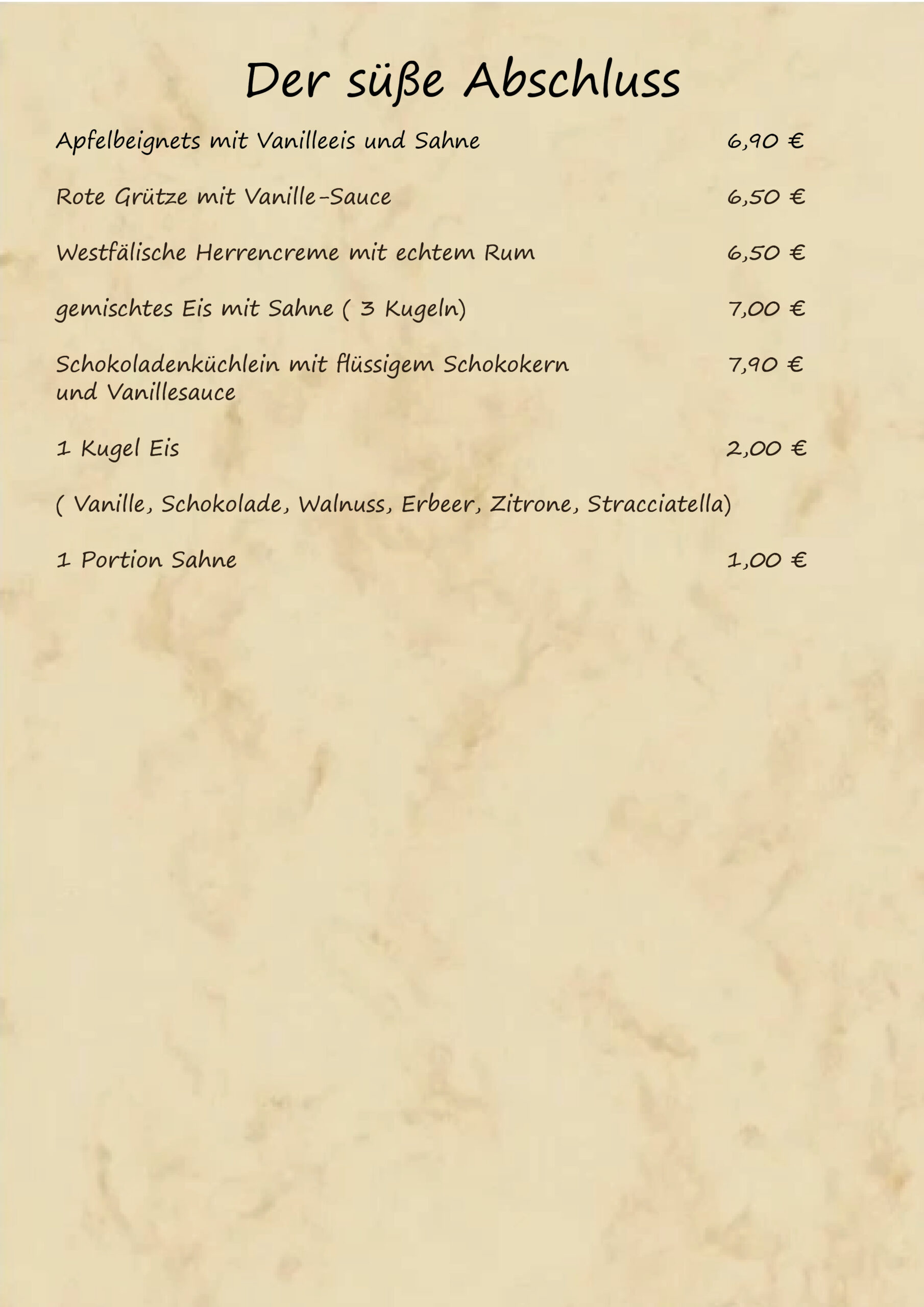 Speisekarte Restaurant8